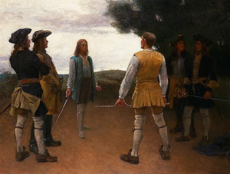 Gustaf Cederstrom David och Goliath oil painting image